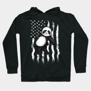 Flossing Panda Floss like a Boss American Flag Bear Hoodie